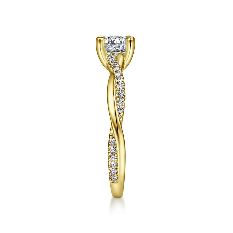 Campana - 14K Yellow Gold Diamond Engagement Ring - 0.14 ct - Shot 5
