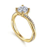Campana - 14K Yellow Gold Twisted Round Diamond Engagement Ring - 0.14 ct