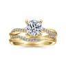 Campana - 14K Yellow Gold Twisted Round Diamond Engagement Ring - 0.14 ct