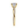 Campana - 14K Yellow Gold Twisted Round Diamond Engagement Ring - 0.14 ct