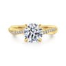 Campana - 14K Yellow Gold Round Twisted Diamond Engagement Ring - 0.14 ct