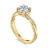 Campana - 14K Yellow Gold Round Twisted Diamond Engagement Ring - 0.14 ct