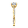 Campana - 14K Yellow Gold Round Twisted Diamond Engagement Ring - 0.14 ct