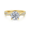 Quinlan - 14K Yellow Gold Twisted Round Diamond Engagement Ring - 0.4 ct