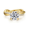 Panelope - 14K Yellow Gold Twisted Round Diamond Engagement Ring - 0.24 ct