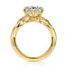 Darling - 14K Yellow Gold Compass Prong Twisted Round Diamond Engagement Ring - 0.19 ct