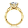 Darling - 14K Yellow Gold Compass Prong Round Diamond Engagement Ring - 0.19 ct
