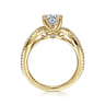 Gina - 14K Yellow Gold Round Diamond Twisted Engagement Ring - 0.2 ct
