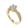 Gina - 14K Yellow Gold Round Diamond Twisted Engagement Ring - 0.2 ct
