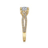 Gina - 14K Yellow Gold Round Diamond Twisted Engagement Ring - 0.2 ct