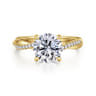 Campana - 14K Yellow Gold Twisted Round Diamond Engagement Ring - 0.14 ct