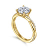 Campana - 14K Yellow Gold Twisted Round Diamond Engagement Ring - 0.14 ct