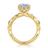 Strength - 14K Yellow Gold Twisted Round Green Sapphire and Diamod Engagement Ring