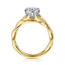 Daija - 14K White-Yellow Gold Twisted Oval Diamond Engagement Ring - 0.09 ct