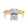 Emersin - 14K White-Yellow Gold Twisted Oval Diamond Engagement Ring
