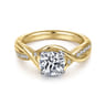 Bailey - 14K White-Yellow Gold Round Diamond Bypass Channel Set Engagement Ring - 0.09 ct