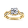 Bailey - 14K White-Yellow Gold Round Diamond Bypass Channel Set Engagement Ring - 0.09 ct