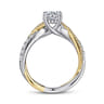 Sandrine - 14K White-Yellow Gold Round Diamond Twisted Engagement Ring - 0.36 ct