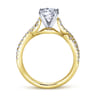 Kayla - 14K White-Yellow Gold Twisted Round Diamond Engagement Ring - 0.35 ct