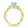 Catalina - 14K White-Yellow Gold Round Diamond Twisted Engagement Ring - 0.12 ct