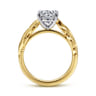 Joie - 14K White-Yellow Gold Twisted Diamond Engagement Ring