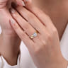 Joie - 14K White-Yellow Gold Twisted Diamond Engagement Ring