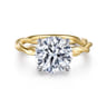 Emersin - 14K White-Yellow Gold Twisted Round Diamond Engagement Ring