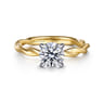 Emersin - 14K White-Yellow Gold Twisted Round Diamond Engagement Ring