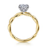 Emersin - 14K White-Yellow Gold Twisted Round Diamond Engagement Ring