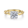 Emersin - 14K White-Yellow Gold Twisted Round Diamond Engagement Ring