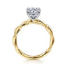 Emersin - 14K White-Yellow Gold Twisted Round Diamond Engagement Ring