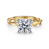 Emersin - 14K White-Yellow Gold Twisted Round Diamond Engagement Ring