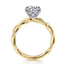 Emersin - 14K White-Yellow Gold Twisted Round Diamond Engagement Ring