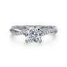 Campana - 18K White Gold Cushion Cut Twisted Diamond Engagement Ring - 0.16 ct