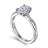 18K Yellow Gold Oval Twisted Diamond Engagement Ring - 0.16 ct