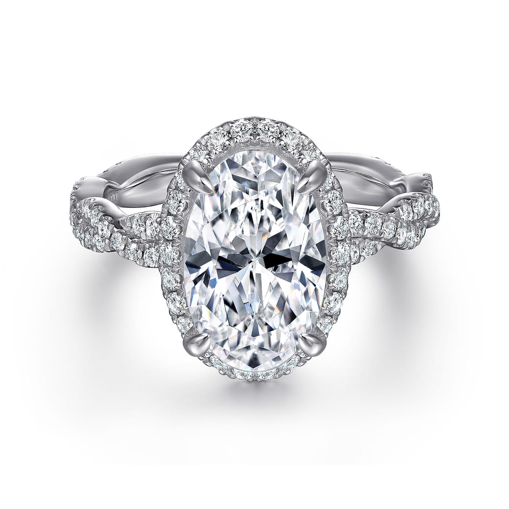 Oval Twisted Ring in 18k White Gold Gabriel ER16273O12W83JJ