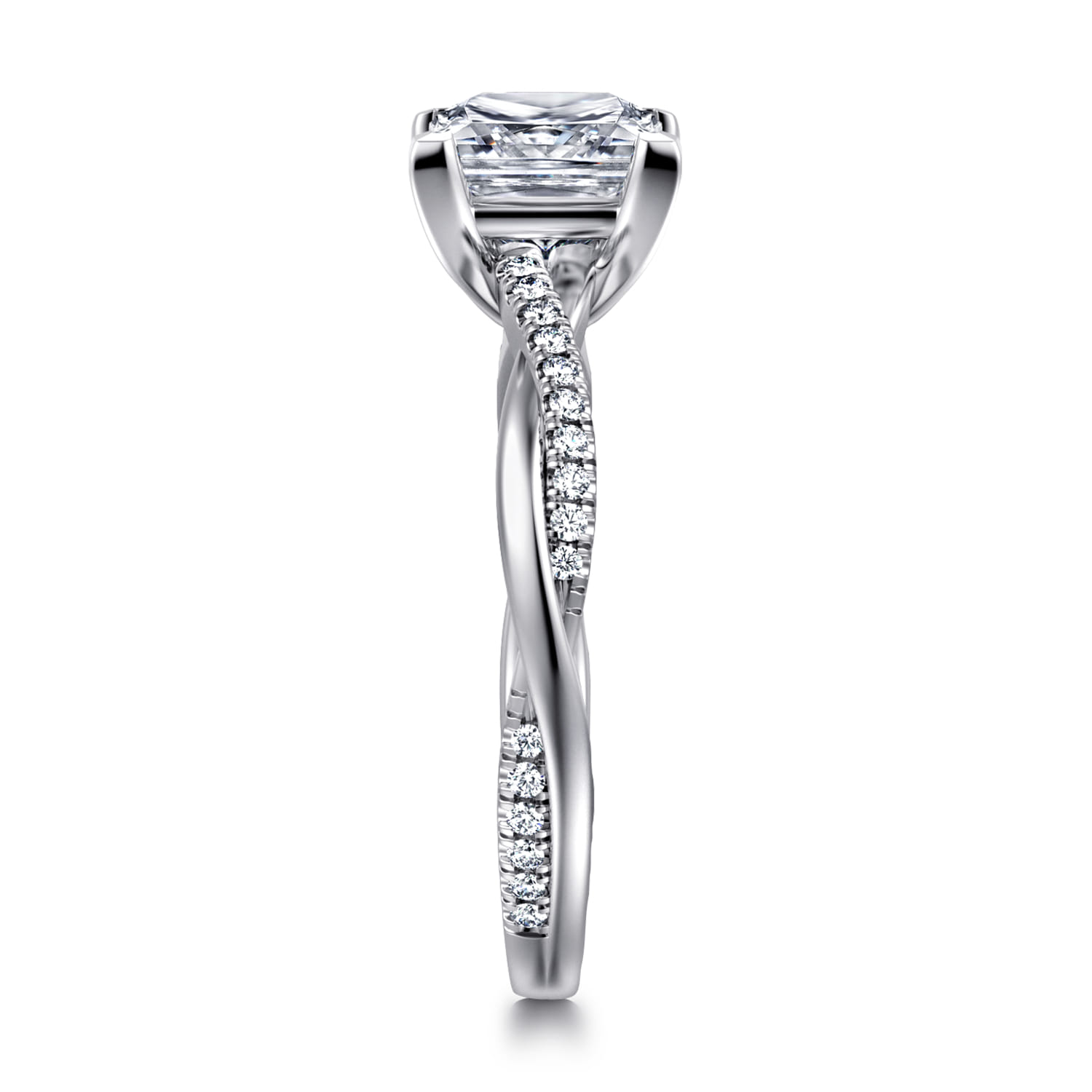 Campana - 18K Yellow Gold Princess Cut Twisted Diamond Engagement Ring - 0.16 ct - Shot 4