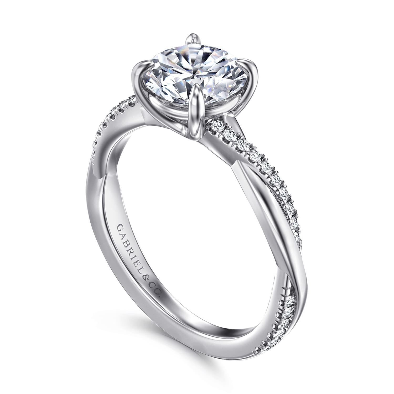 Campana - 18K Yellow Gold Pear Shape Twisted Diamond Engagement Ring - 0.14 ct - Shot 3
