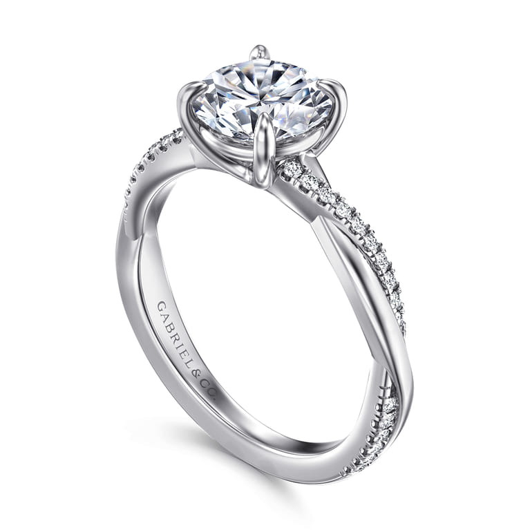 Campana - 18K Yellow Gold Pear Shape Twisted Diamond Engagement Ring - 0.14 ct - Shot 3