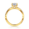 Campana - 18K Yellow Gold Cushion Cut Twisted Diamond Engagement Ring - 0.16 ct