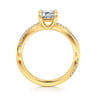 Campana - 18K Yellow Gold Emerald Cut Twisted Diamond Engagement Ring - 0.16 ct