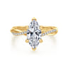 Campana - 18K Yellow Gold Marquise Shape Twisted Diamond Engagement Ring - 0.16 ct