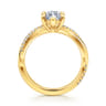 Campana - 18K Yellow Gold Marquise Shape Twisted Diamond Engagement Ring - 0.16 ct
