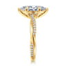 Campana - 18K Yellow Gold Marquise Shape Twisted Diamond Engagement Ring - 0.16 ct