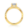 18K Yellow Gold Oval Twisted Diamond Engagement Ring - 0.16 ct