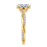 18K Yellow Gold Oval Twisted Diamond Engagement Ring - 0.16 ct