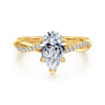 Campana - 18K Yellow Gold Pear Shape Twisted Diamond Engagement Ring - 0.16 ct