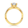 Campana - 18K Yellow Gold Pear Shape Twisted Diamond Engagement Ring - 0.16 ct