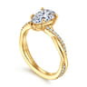 Campana - 18K Yellow Gold Pear Shape Twisted Diamond Engagement Ring - 0.16 ct