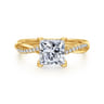 Campana - 18K Yellow Gold Princess Cut Twisted Diamond Engagement Ring - 0.16 ct